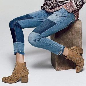 Free People Jax Patched Distressed Skinny Jeans
